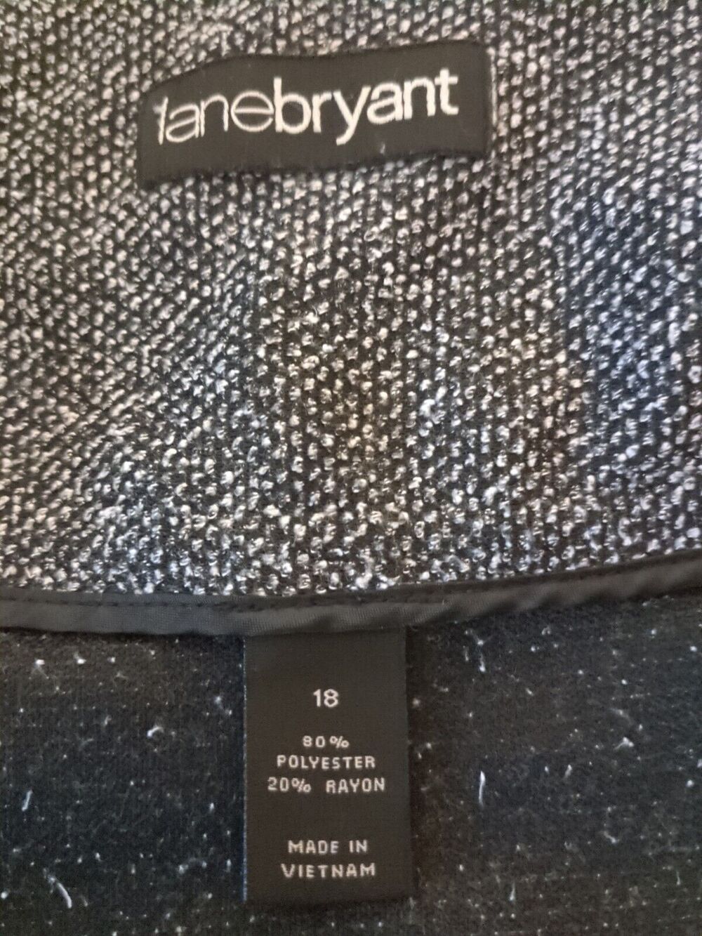 Lane Bryant Black Gray Skirt Size 18 Pleated Tulip - Picture 3 of 4